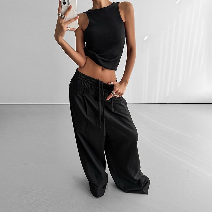 Paper Moon - Korean Women Fashion - #womensfashion - Classic Back Less Detail Sleeveless Knit Top - 2
