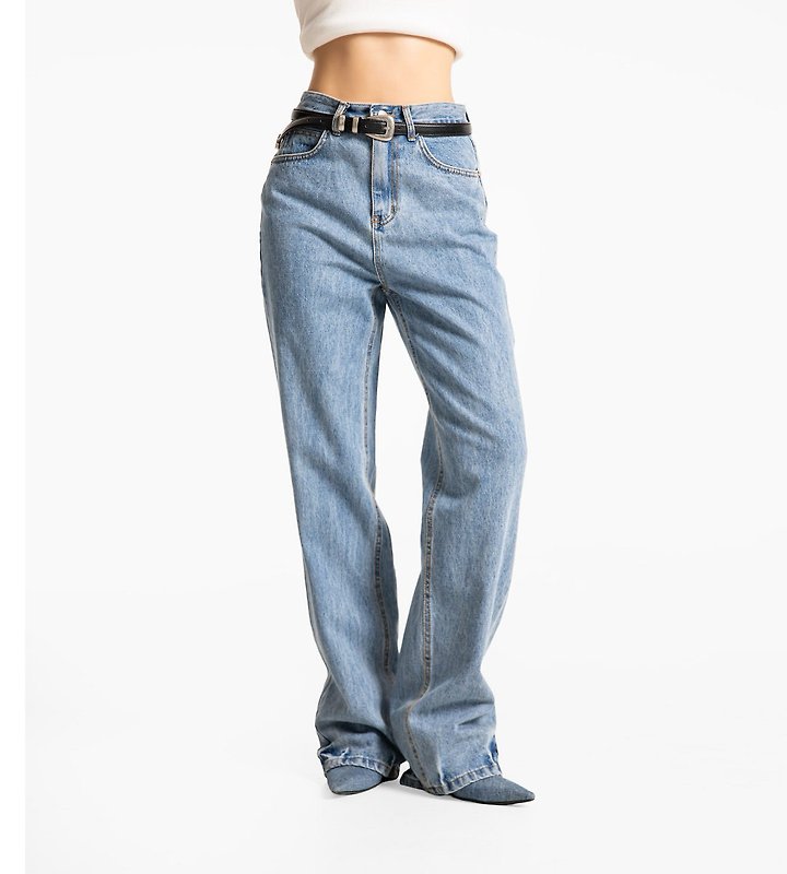Paper Moon - Korean Women Fashion - #womensfashion - Classic Domingo Detail Straight Denim Pants