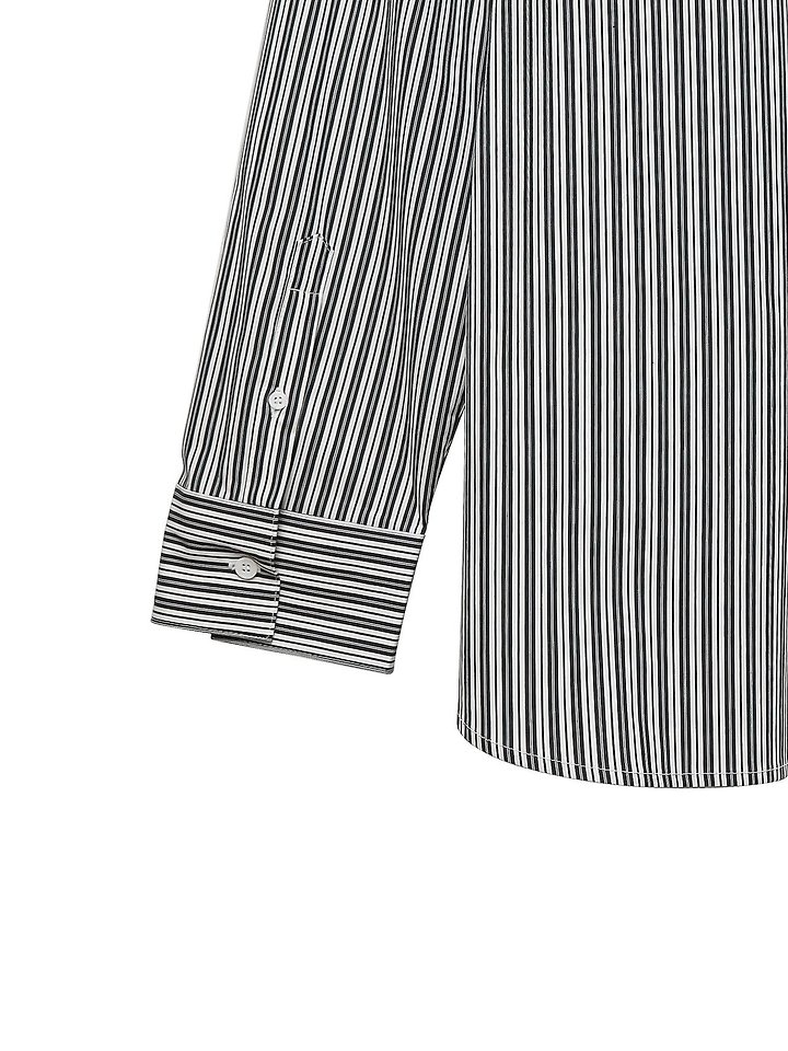 Paper Moon - Korean Women Fashion - #womensfashion - Boyfriend Fit Oversized Striped Button Down Shirt - 11