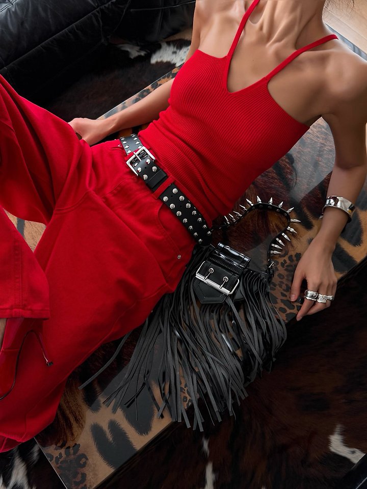 Paper Moon - Korean Women Fashion - #womensfashion - V - Line Strap Ribbed Knit Sleeveless Top - 12