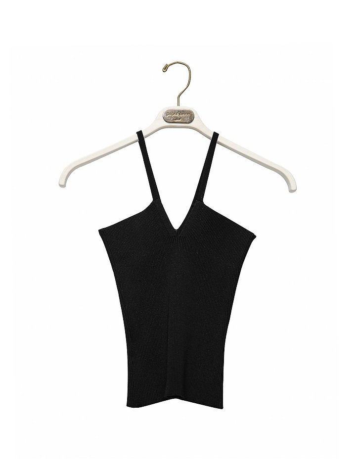 Paper Moon - Korean Women Fashion - #womensfashion - V - Line Strap Ribbed Knit Sleeveless Top - 8