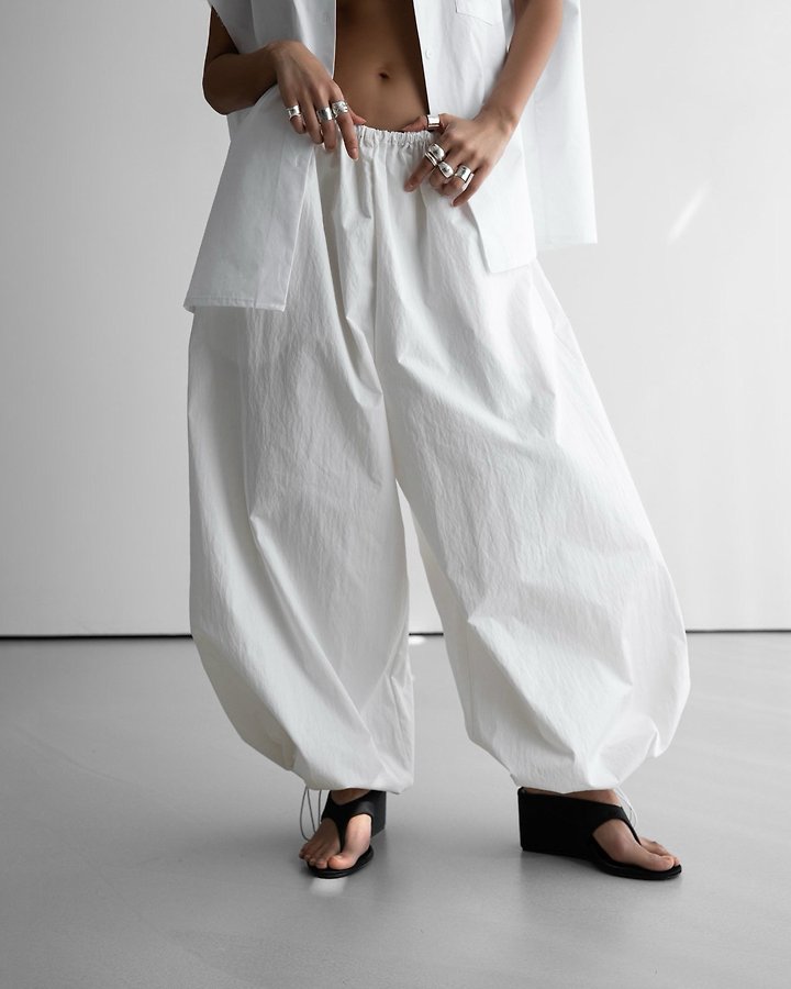 Paper Moon - Korean Women Fashion - #womensfashion - Cotton Balloon Wide Trousers