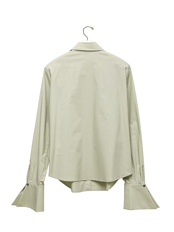 Paper Moon - Korean Women Fashion - #womensfashion - Wing Cuffs Detail Button Down Shirt - 7