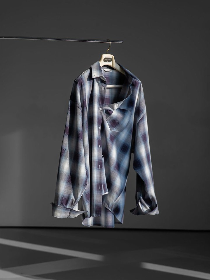 Paper Moon - Korean Women Fashion - #womensfashion - Oversized Plaid Check Button Down Shirt - 3