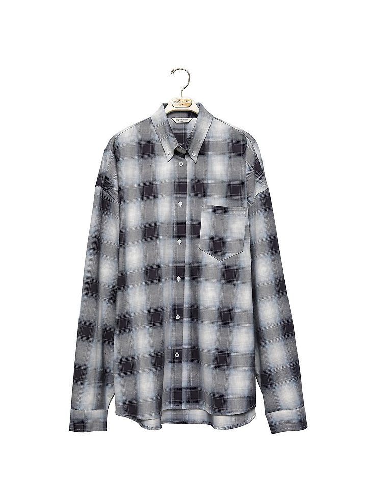 Paper Moon - Korean Women Fashion - #womensfashion - Oversized Plaid Check Button Down Shirt - 5