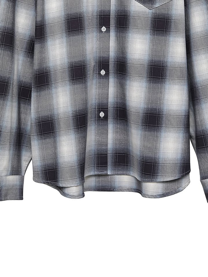 Paper Moon - Korean Women Fashion - #womensfashion - Oversized Plaid Check Button Down Shirt - 9