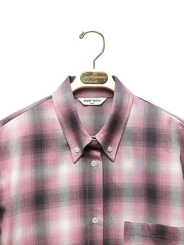 Paper Moon - Korean Women Fashion - #womensfashion - Oversized Plaid Check Button Down Shirt - 7