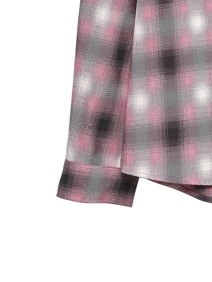 Paper Moon - Korean Women Fashion - #womensfashion - Oversized Plaid Check Button Down Shirt - 9