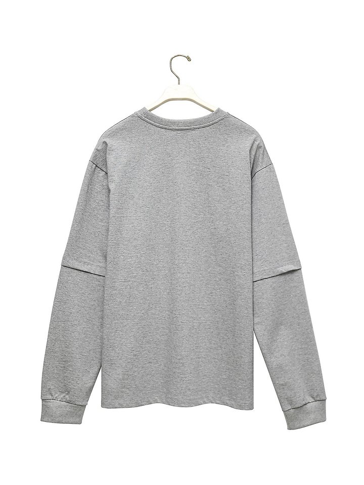 Paper Moon - Korean Women Fashion - #womensfashion - Layered Sleeve Side Slit Tee - 7