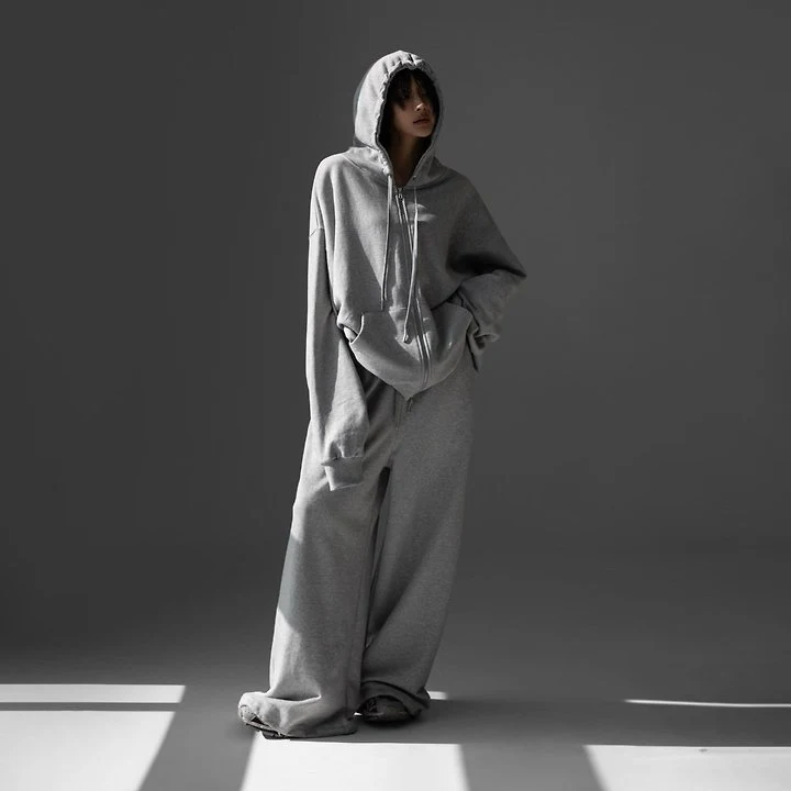 Paper Moon - Korean Women Fashion - #womensfashion - Classic Oversized Two Way Zipped Up Hoodie - 2