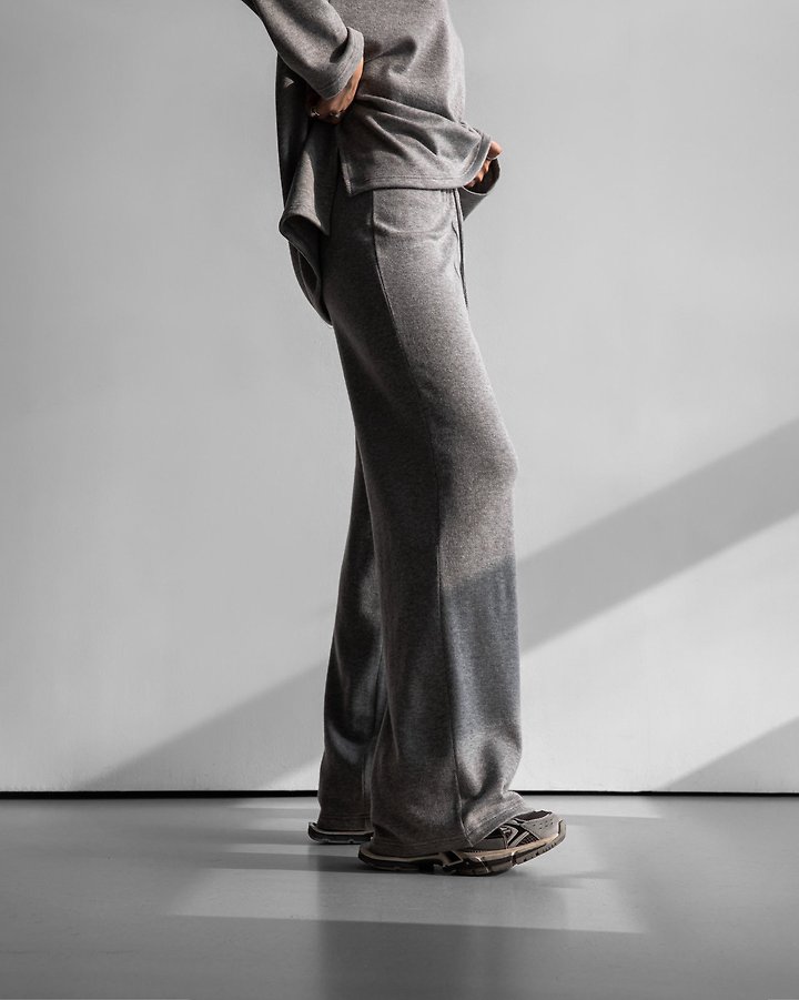 Paper Moon - Korean Women Fashion - #womensfashion - Soft Lounge Set - Up Wide Pants - 3