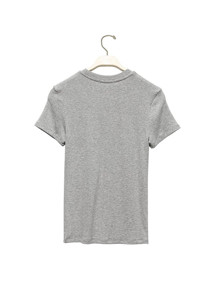 Paper Moon - Korean Women Fashion - #womensfashion - Ribbed Slim Crewneck Basic Tee - 6