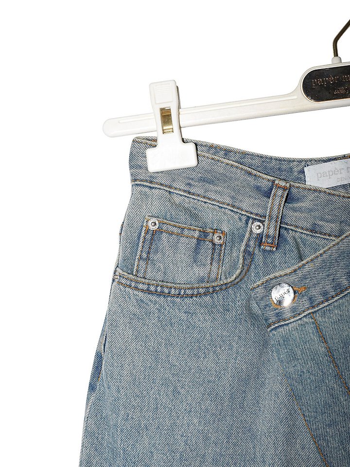 Paper Moon - Korean Women Fashion - #womensfashion - Wrap Detail Wide Denim Jeans - 9