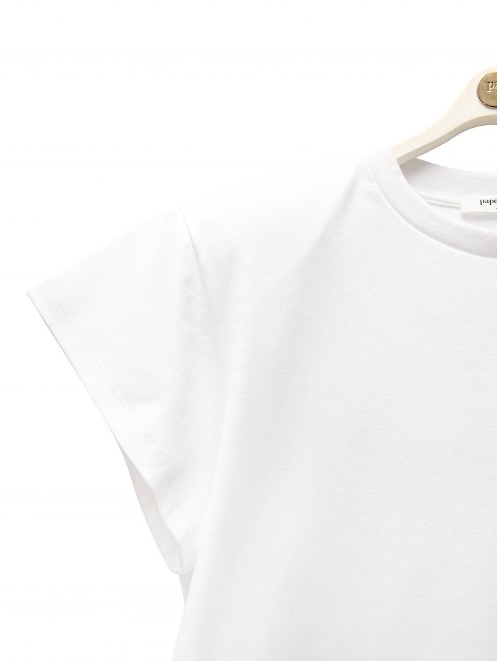 Paper Moon - Korean Women Fashion - #womensfashion - Padded Shoulder Wing Sleeves Tee - 10