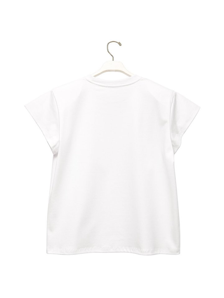 Paper Moon - Korean Women Fashion - #womensfashion - Padded Shoulder Wing Sleeves Tee - 8