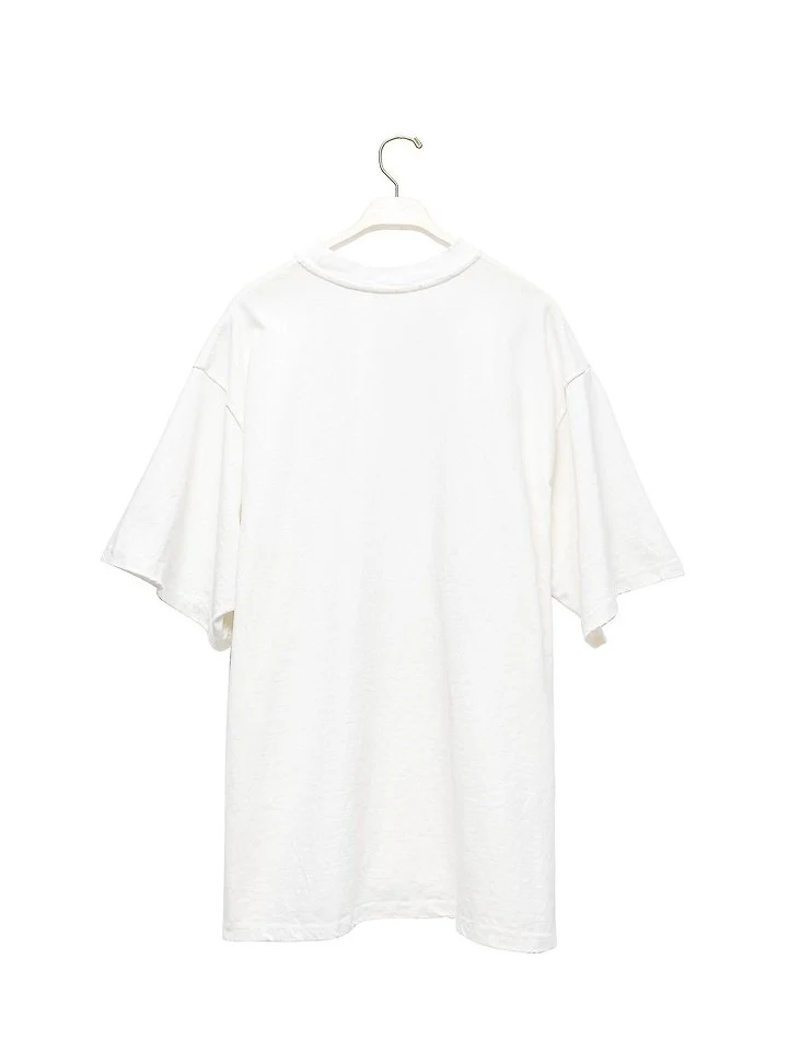 Paper Moon - Korean Women Fashion - #womensfashion - Mock Neck Ribbed Damage Detail Oversized Pigment Tee - 8