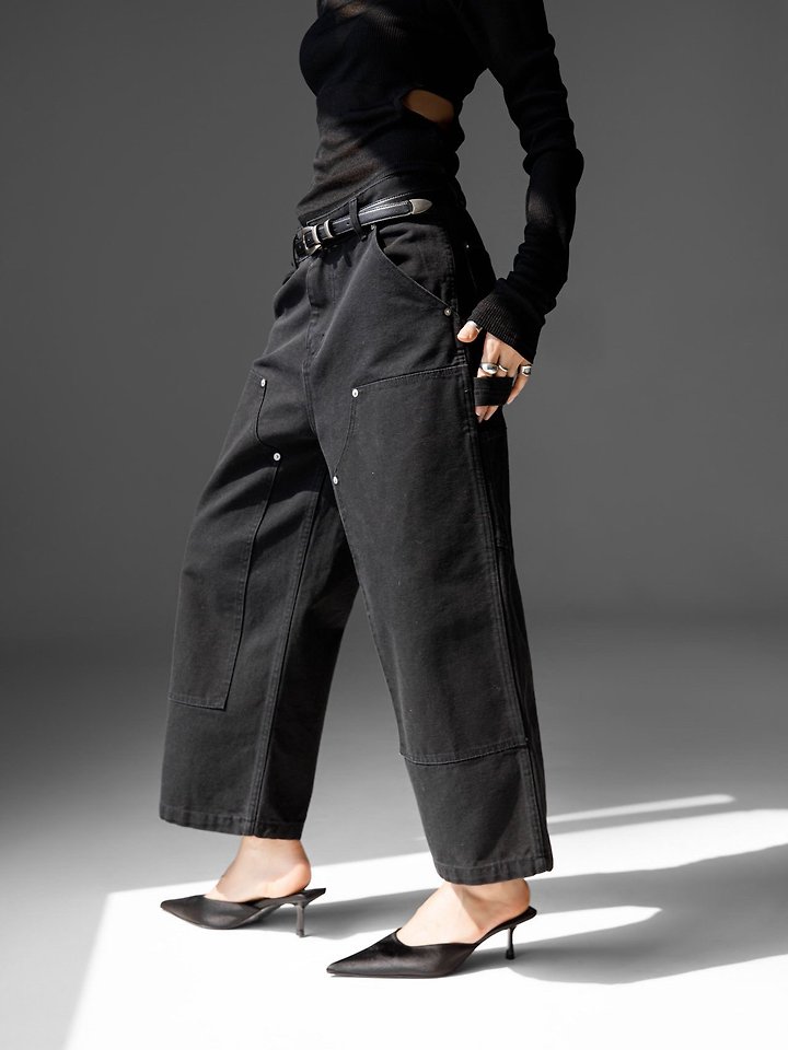 Paper Moon - Korean Women Fashion - #womensfashion - Vintage Ankle Carpenter Culottes Pants - 3