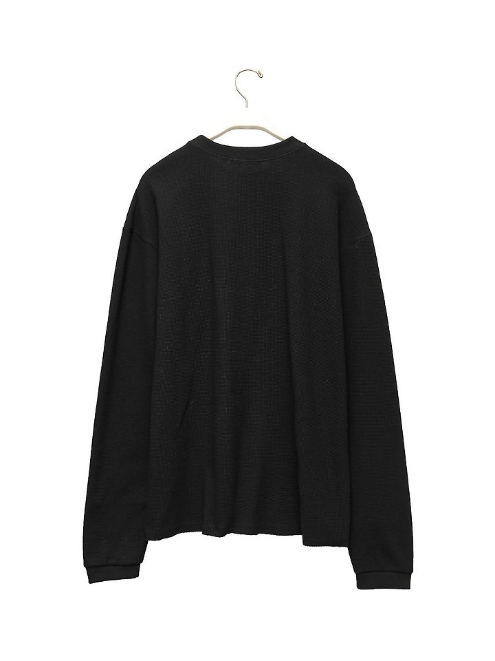 Paper Moon - Korean Women Fashion - #womensfashion - Waffle Fabric Oversized Long Sleeved Tee - 6