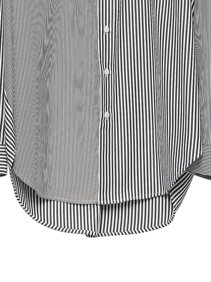 Paper Moon - Korean Women Fashion - #womensfashion - Oversized Striped Combi Button Down Shirt - 10