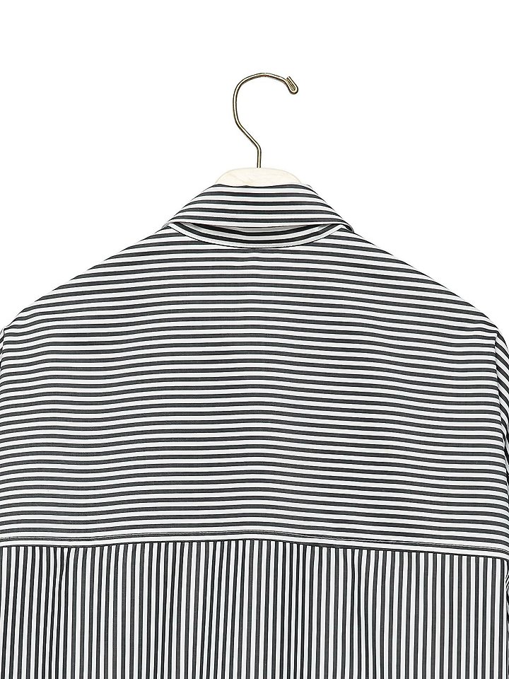 Paper Moon - Korean Women Fashion - #womensfashion - Oversized Striped Combi Button Down Shirt - 12