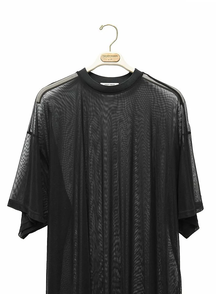 Paper Moon - Korean Women Fashion - #womensfashion - Oversized Mesh Sheer One Slit Dress - 7