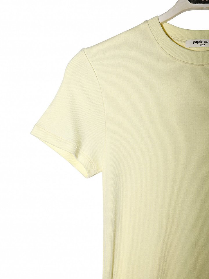 Paper Moon - Korean Women Fashion - #womensfashion - Ribbed Slim Crewneck Basic Tee - 7