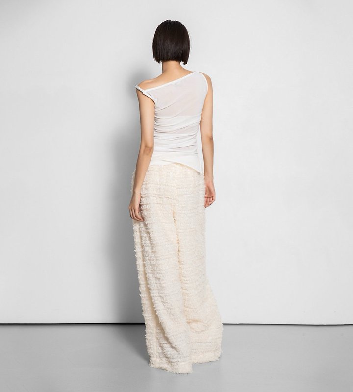 Paper Moon - Korean Women Fashion - #momslook - Side Shirred Detail Mesh Sleeveless Top - 4