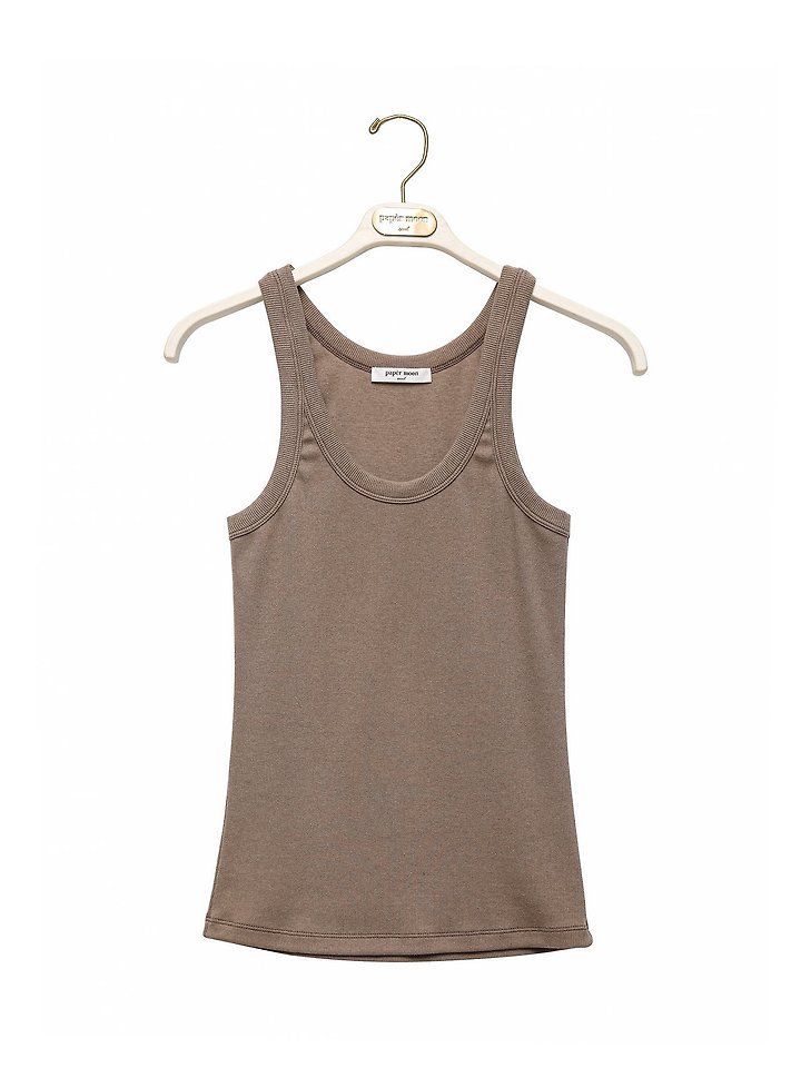 Paper Moon - Korean Women Fashion - #womensfashion - Sleeveless Rib Jersey Tank Top - 5