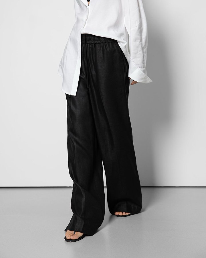 Paper Moon - Korean Women Fashion - #momslook - Linen Drawstring Trousers - 4