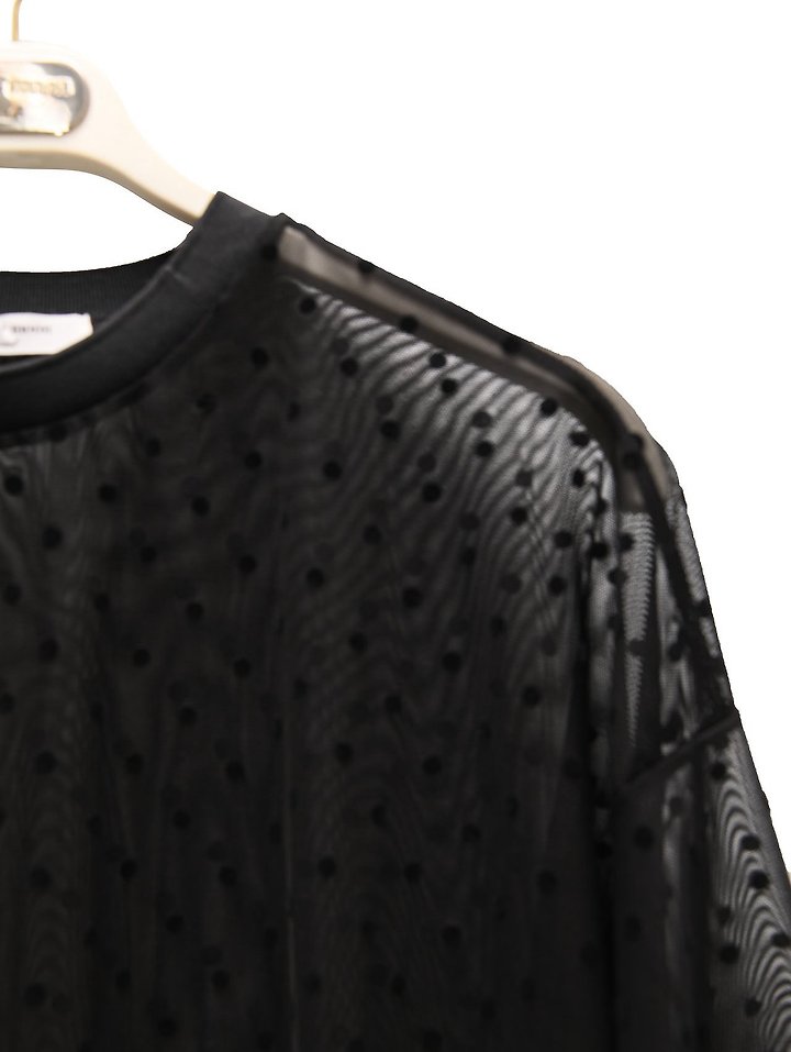 Paper Moon - Korean Women Fashion - #womensfashion - Dot Mesh Sheer Oversized Tee - 12