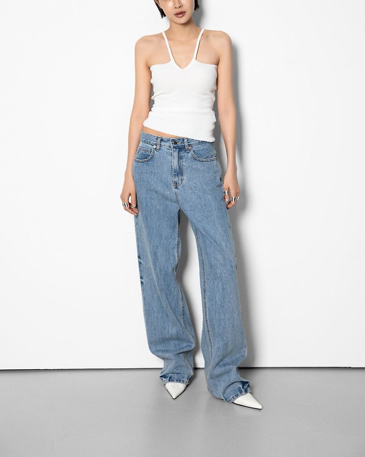 Paper Moon - Korean Women Fashion - #womensfashion - V - Line Strap Ribbed Knit Sleeveless Top - 10