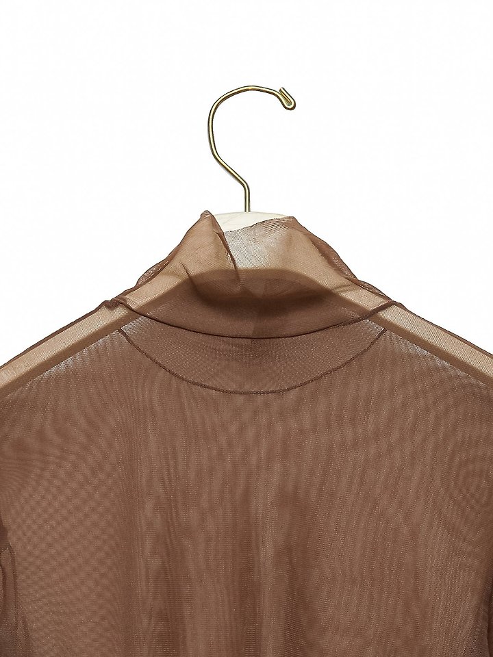 Paper Moon - Korean Women Fashion - #womensfashion - Mesh Sheer Turtleneck Long Sleeves Tee - 10