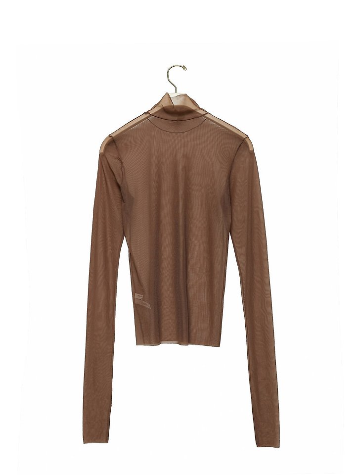Paper Moon - Korean Women Fashion - #womensfashion - Mesh Sheer Turtleneck Long Sleeves Tee - 6
