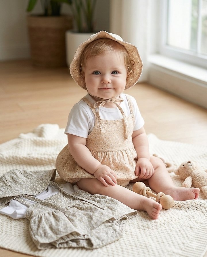Party Kids - Korean Baby Fashion - #babyboutique - Bebe Chouchou Set (with Bucket Hat) - 8