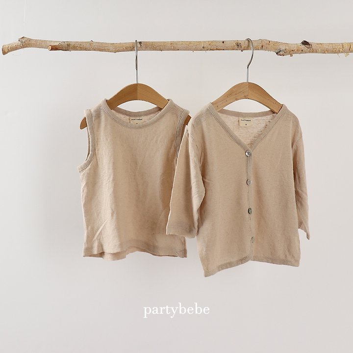 Party Kids - Korean Baby Fashion - #smilingbaby - Linen Cardigan Set - 4