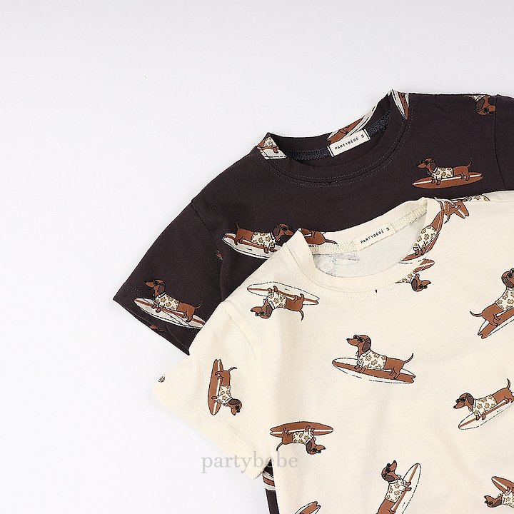 Party Kids - Korean Baby Fashion - #babyboutique - Puppy Board Tee - 6