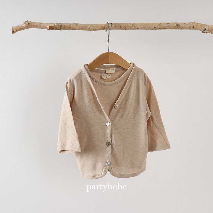 Party Kids - Korean Baby Fashion - #babyboutiqueclothing - Linen Cardigan Set - 5
