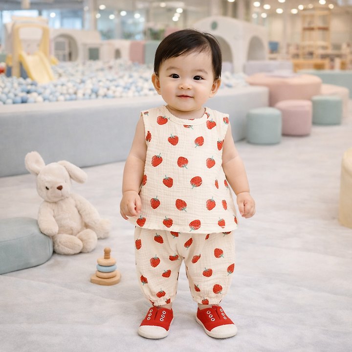 Party Kids - Korean Baby Fashion - #babyboutiqueclothing - Red Berry Set - 3