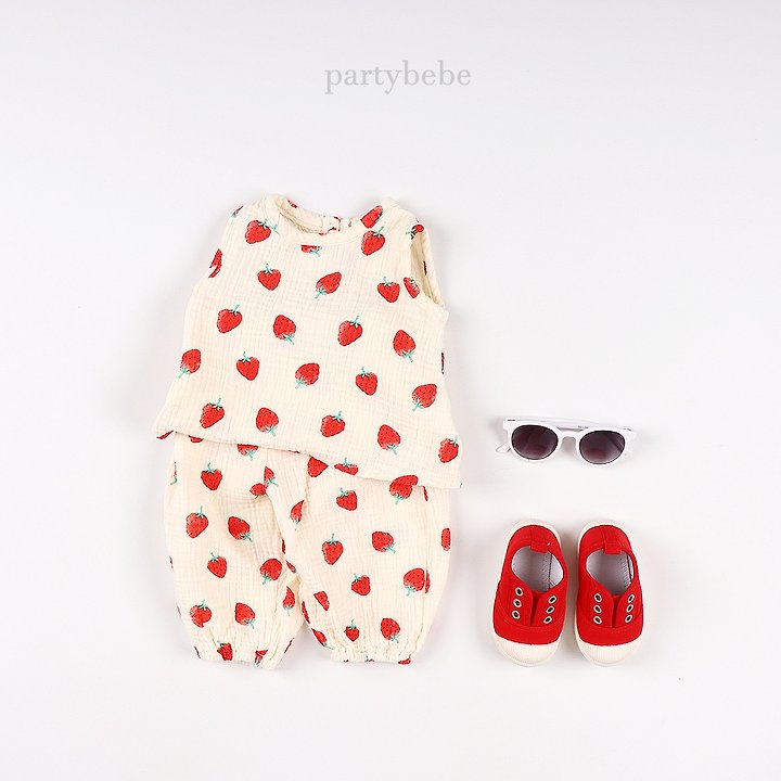 Party Kids - Korean Baby Fashion - #babyboutiqueclothing - Red Berry Set - 4