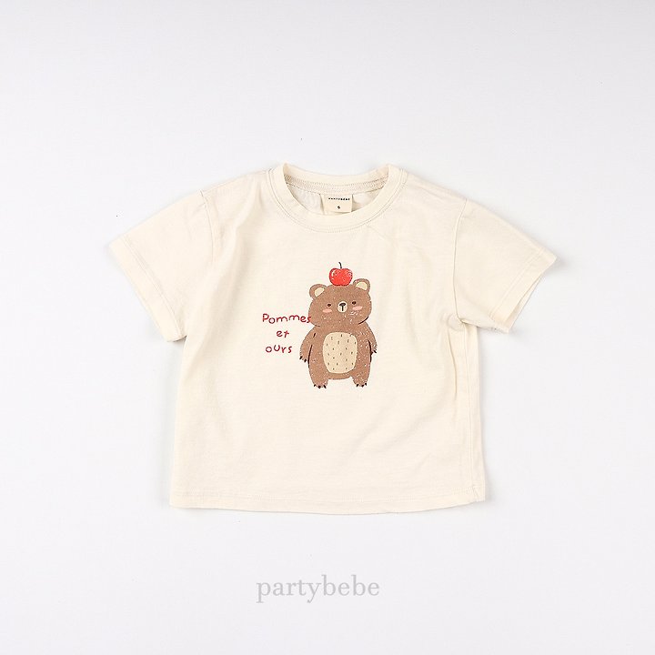 Party Kids - Korean Baby Fashion - #babyfashion - Apple Bear Tee - 11