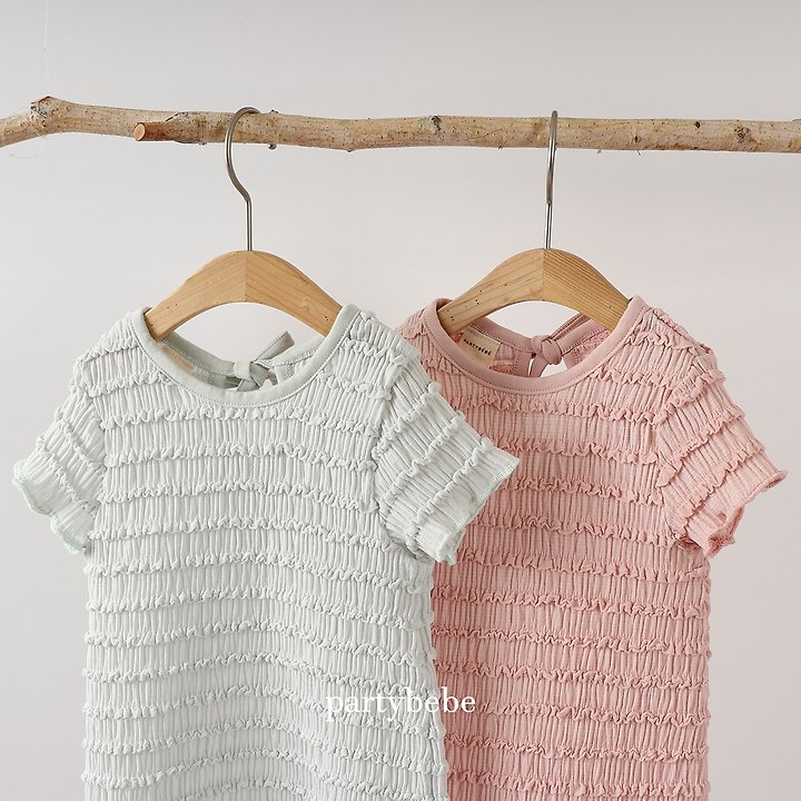 Party Kids - Korean Baby Fashion - #babyfashion - Shirring One-piece - 5