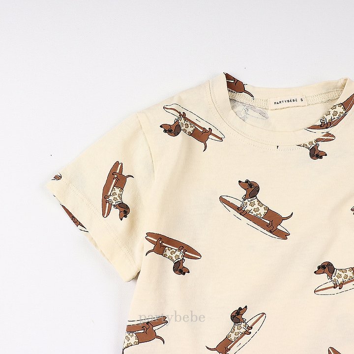 Party Kids - Korean Baby Fashion - #babyfashion - Puppy Board Tee - 10