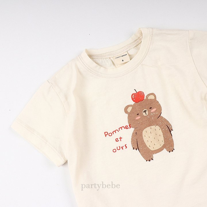 Party Kids - Korean Baby Fashion - #babyfever - Apple Bear Tee - 12