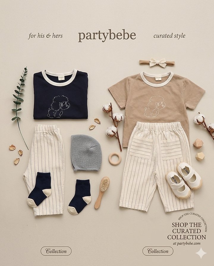 Party Kids - Korean Baby Fashion - #babyfashion - Line Puppy Tee - 4