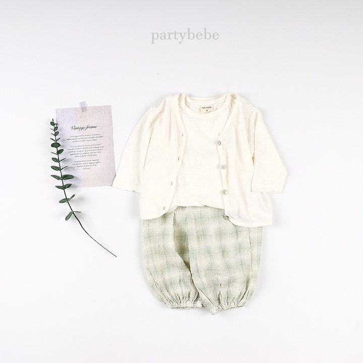 Party Kids - Korean Baby Fashion - #babygirlfashion - Linen Cardigan Set - 9