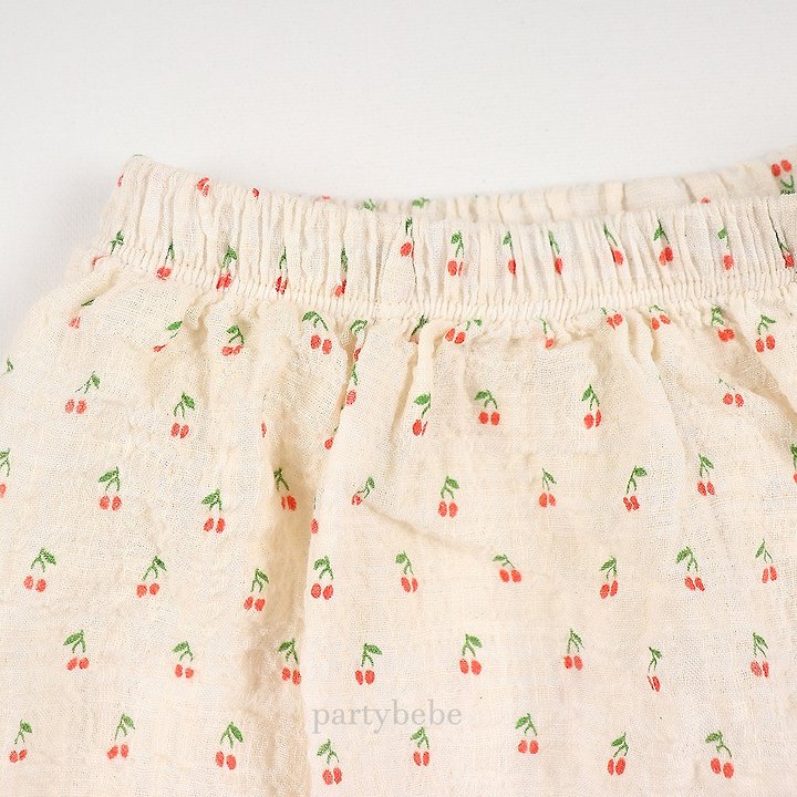 Party Kids - Korean Baby Fashion - #babygirlfashion - Cherry Pants - 4