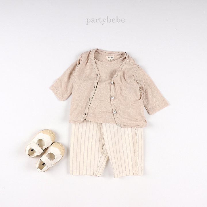 Party Kids - Korean Baby Fashion - #babylifestyle - Linen Cardigan Set - 10