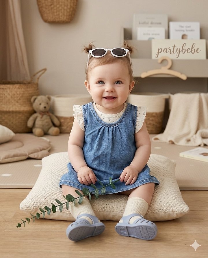 Party Kids - Korean Baby Fashion - #babylifestyle - The Blue One-piece - 2