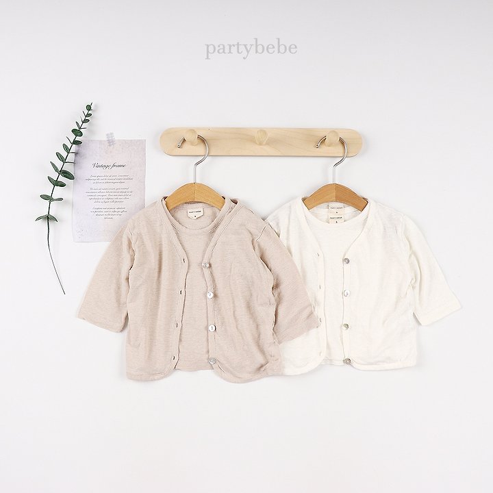 Party Kids - Korean Baby Fashion - #babyoninstagram - Linen Cardigan Set - 11
