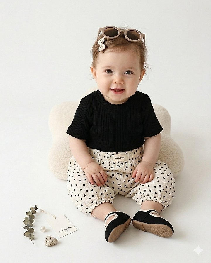 Party Kids - Korean Baby Fashion - #babylifestyle - Dot Pants - 4